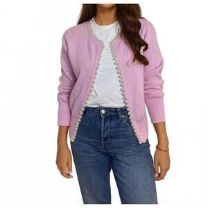 NEW SELF-SAME charlotte pearl detail cardigan in pink